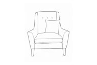 Sinatra Accent Chair Wood Foot - Line Art