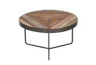 Kedri Boatwood Round Rustic Coffee Table