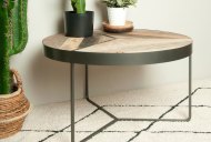 Kedri Boatwood Round Rustic Coffee Table