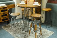 Rescate Birdcage Bar Table & Bar Stools With Back Rest