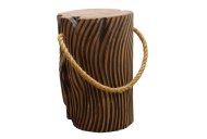 Sylvan Natural Teak Root Tiger Stripe Stool with Rope