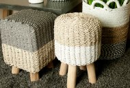 Sylvan Stripy Square Basketweave Stool