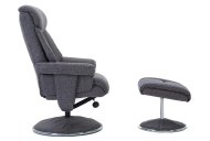 Biscay Swivel Recliner & Footstool Side View - Lisbon Grey