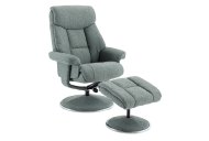 Biscay Swivel Recliner & Footstool - Lisbon Teal