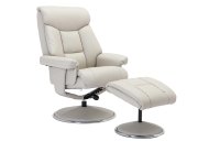 Biscay Swivel Recliner & Footstool - Mushroom Plush