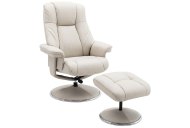 Dublin Swivel Recliner & Footstool - Mushroom