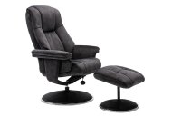 Dublin Swivel Recliner & Footstool - Liquorice