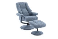 Dublin Swivel Recliner & Footstool - Chacha Ocean