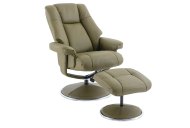 Dublin Swivel Recliner & Footstool - Olive Green