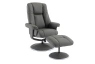 Dublin Swivel Recliner & Footstool - Cinder