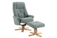 Dublin Swivel Recliner & Footstool - Lisbon Teal