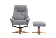 Dublin Swivel Recliner & Footstool Front View - Lisbon Rock