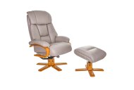 Napoli Swivel Recliner & Footstool - Pebble