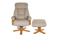 Napoli Swivel Recliner & Footstool - Ivory