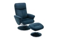 Palmdale Swivel Recliner With Footstool - Deep Sea