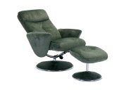 Palmdale Swivel Recliner With Footstool - Moss Green