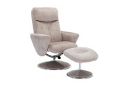 Palmdale Swivel Recliner With Footstool - Champagne