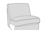 Cleveland Armless Unit Standard Back - Line Art