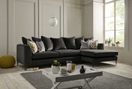 Lucciano Large Chaise Sofa - Plush Charcoal