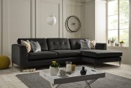 Lucciano Large Chaise Sofa - Plush Charcoal