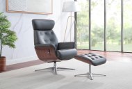 Norse Swivel Recliner With Footstool - Charcoal