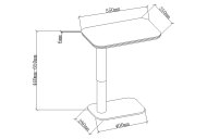 Bentley Designs (UK) Ltd Ripon Gas Lift Adjustable Sofa Table