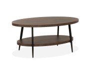 Maxfurn Cark - Oval Coffee Table with Shelf