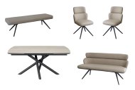 Indus Valley Skelton - Travertine Large Dining Set