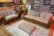 Clearance Dalton Bundle - 4 Seater, 2 Seater, Armchair, and Footstool