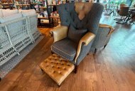 Clearance Keighley Wing Chair & Footstool