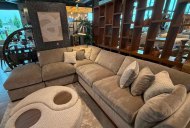 Clearance Pavia Bundle - Corner Chaise, Swivel Chair, and Footstool