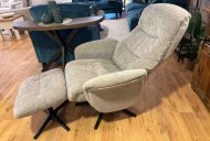 Clearance Nebraska Swivel Recliner with Footstool