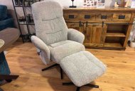Clearance Nebraska Swivel Recliner with Footstool