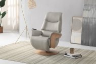 GFA - Global Furniture Alliance Urban - Leather Swivel Recliner with Integrated Footstool