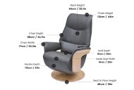 GFA - Global Furniture Alliance Urban - Leather Swivel Recliner with Integrated Footstool