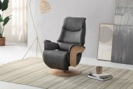 GFA - Global Furniture Alliance Urban - Leather Swivel Recliner with Integrated Footstool