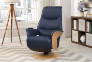 GFA - Global Furniture Alliance Urban - Leather Swivel Recliner with Integrated Footstool