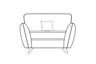 Penton Love Seat - Line Art