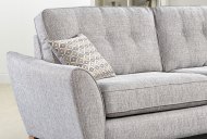 Amber Small Corner Chaise Brooklyn Silver Sofa Side Close-Up