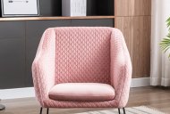 Clara Accent Chair Front View Powder Pink